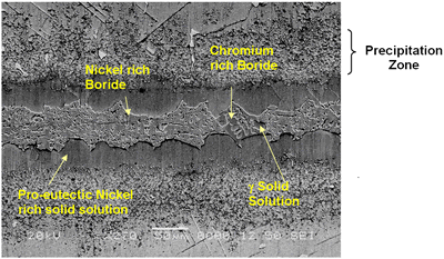 :: AZoJoMo – AZoM Journal of Materials Online : SEM secondary electron micrograph of centerline eutectic constituent